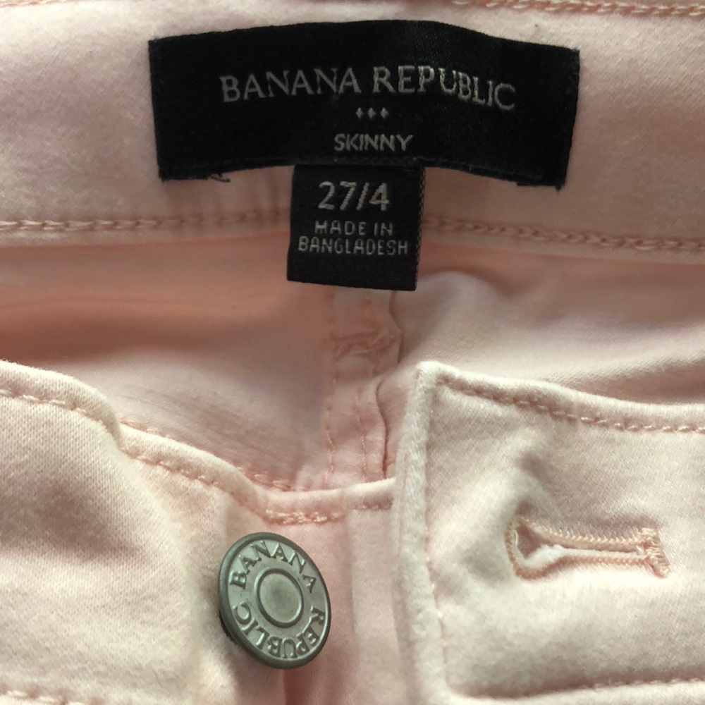 Blush pink banana republic skinny jeans